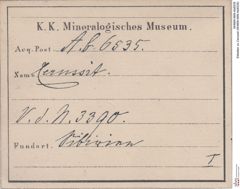 Etiketten zu Cerussit (NHMW-MIN-Ab6535)